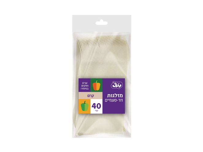 מזלג קשיח 40 יח’ טאצ’ – קרם